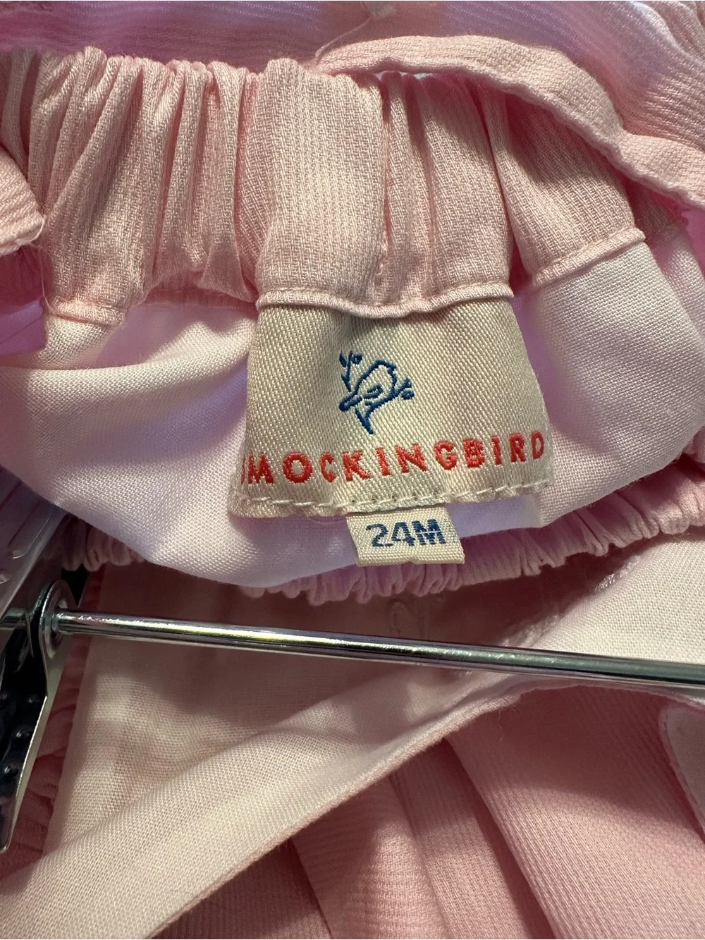 SMOCKINGBIRD 24M Pink Two Piece Set - Embroidered ‘AHA’